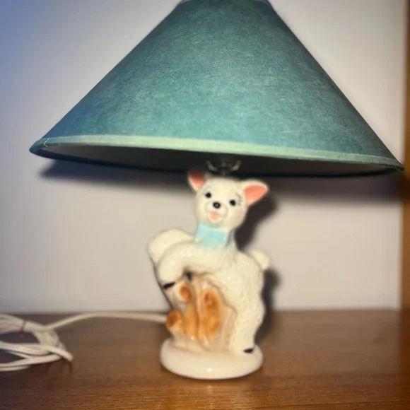 Vintage Leviton Baby Lamb Sheep Nursey Ceramic Table Lamp - Picture 7 of 15